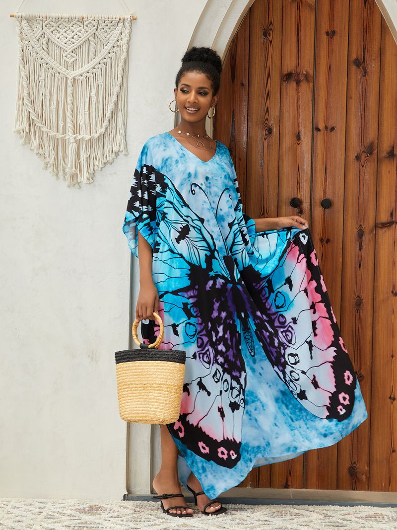 Boho Chic Cotton Beach Cover-Up – Loose Robe Style Swimsuit Outerwear For Vacation & Poolside Relaxation_voghion.com