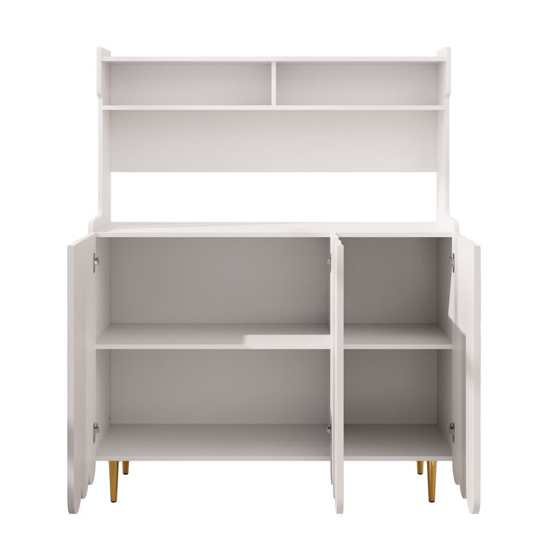 Credenza Weiß 120x151cm Mit Offenem Ablageregal, Moderner Stil_voghion.com