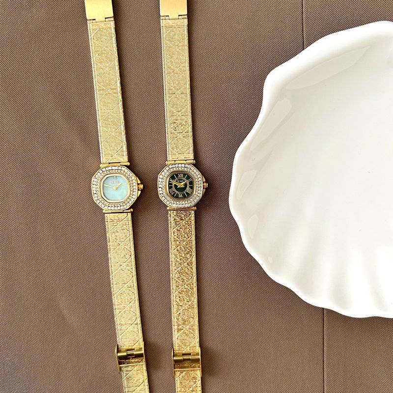 Orologio da polso IEKE Fashion in oro verde con diamanti, stile vintage_voghion.com