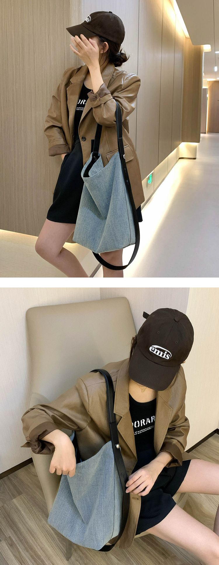 Casual Lazy Style Cowboy Tote Bag 2025 Spring And Summer New Single Shoulder Crossbody Women's Bag Fashion Hundred Leisure Daily_voghion.com