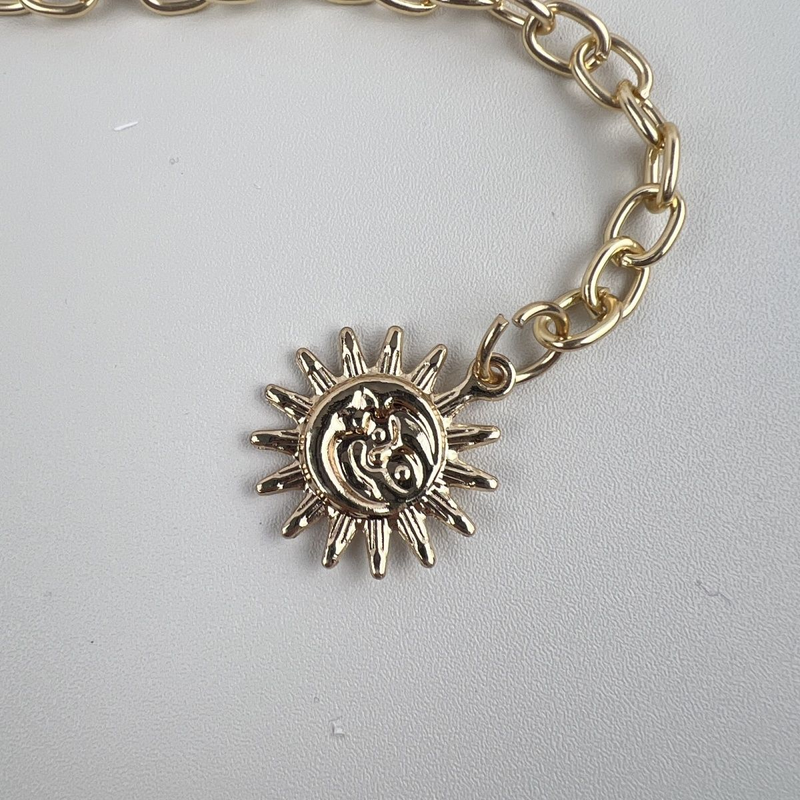 European and American retro palace metal pendant sunflower waist chain multi-layer senior body dress belt accessories_voghion.com