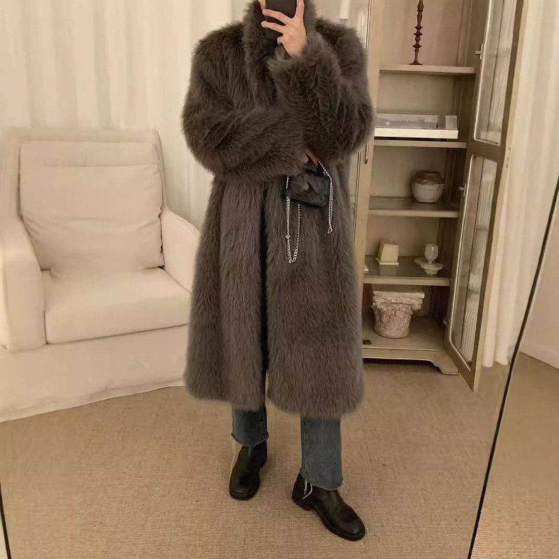 Men's Clothing Fur Coat Winter New Warm Thick Long Coat_voghion.com