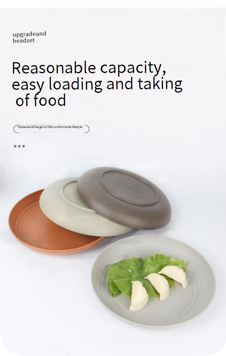 Umweltfreundliche Essteller aus Weizenstroh – 25,4 cm großes, rundes, plastikfreies Geschirr für Partys und Geschenke (BPA-frei und biologisch abbaubar)_voghion.com