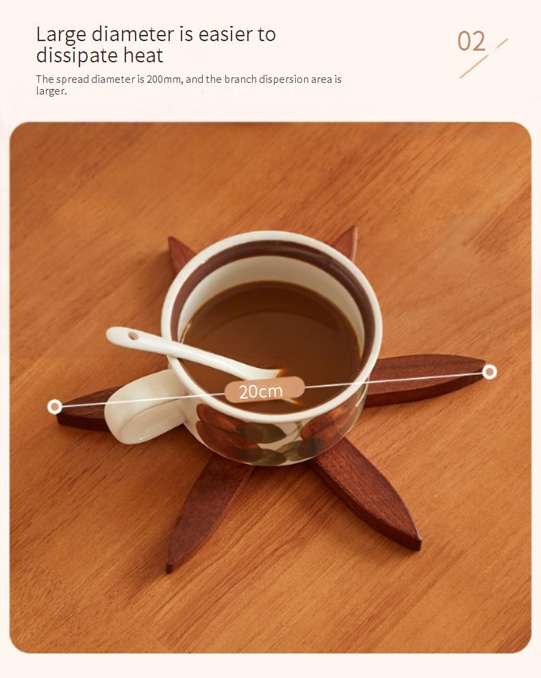 Kreatives Untersetzer-Set aus Massivholz – hitzebeständige Untersetzer und Tischsets aus Akazie für Tischtassen, Schüsseln und Töpfe (Baumdesign)_voghion.com