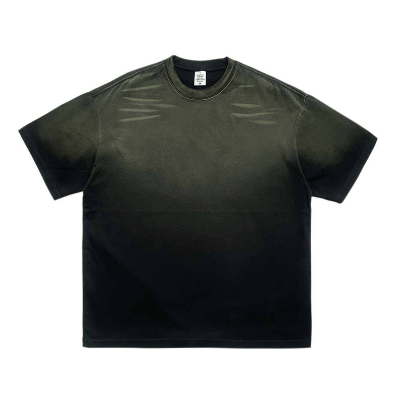 Abbigliamento da uomo, ampio, a maniche corte, stile High Street, vecchio, lavato, pantaloncini a maniche corte, completo_voghion.com