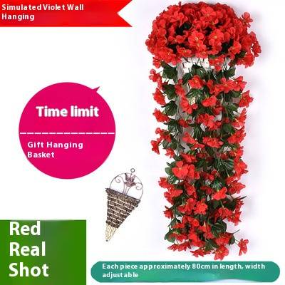 Guirlanda de hera artificial para decoração de cesta suspensa - videira artificial realista com folhas para parede interna, sala de estar, casamento, festa (inclui cesta suspensa)_voghion.com