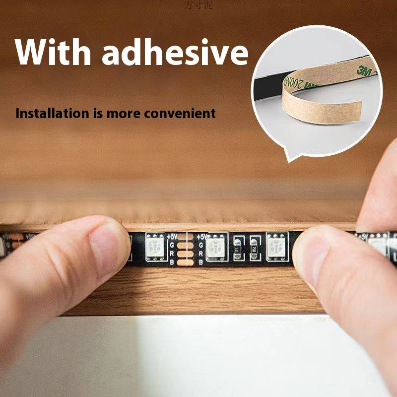 Musiksynchronisierte RGB-LED-Lichtstreifen – USB-betriebene COB-Lichtleiste mit Bluetooth-App und Fernbedienung, wasserdicht für Gaming, TV, PC_voghion.com