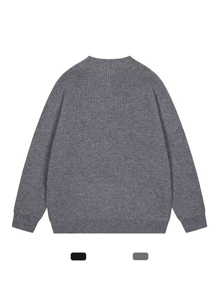 Herren-Strickpullover mit schwerem Gewicht, passender Cleanfit-Pullover für Paare, hoher Halsausschnitt, lässig, warm, für den Winter_voghion.com