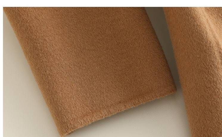 Elegant Double-Faced Wool Coat For Women – Slim Fit Long Trench Coat In Brick Red, Green, Black, Camel & Red_voghion.com