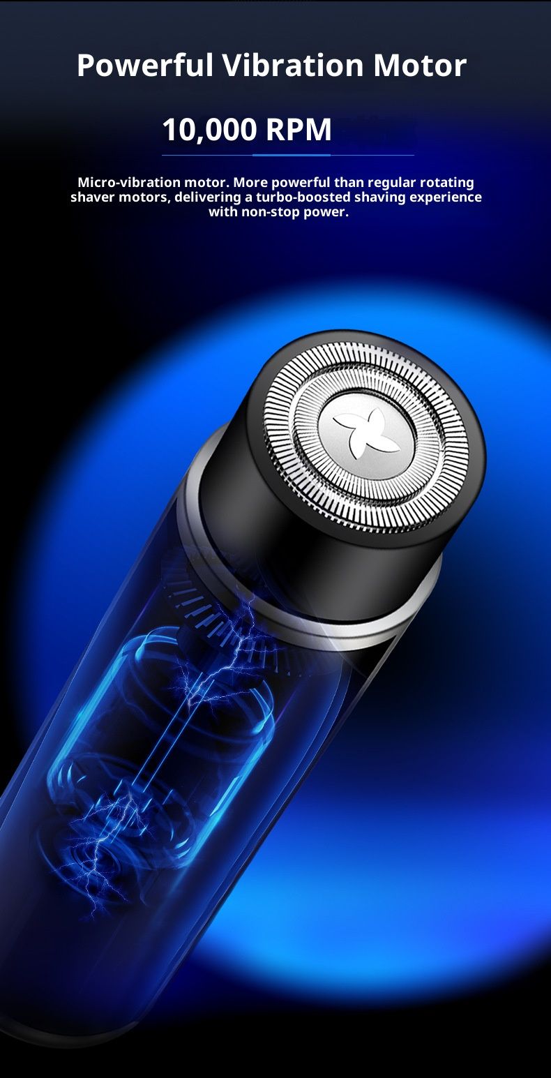 Mini USB Rechargeable Shaver – LED Display Rotary Razor For Men & Women (Detachable Washable Head, 60min Runtime)_voghion.com