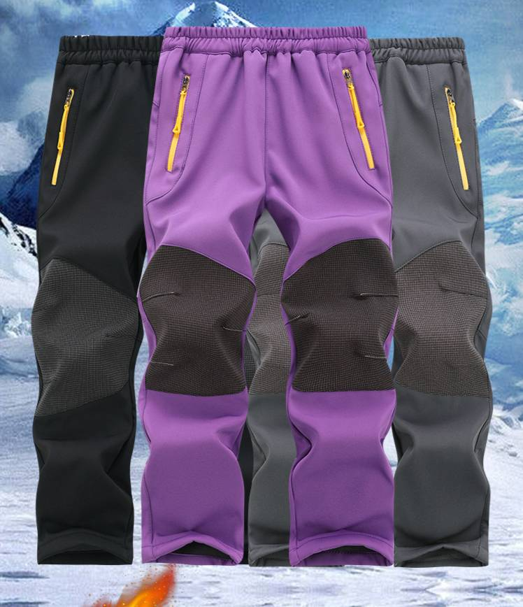 Vêtements de randonnée Pantalons softshell pour enfants, imperméables, respirants et chauds, pour garçons et filles, automne et hiver_voghion.com