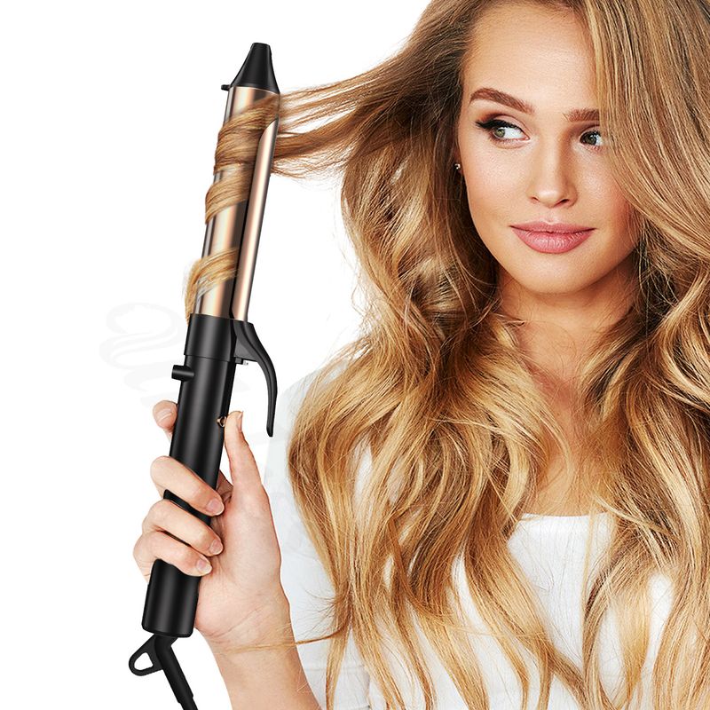 Fer à friser automatique 32 mm, très populaire, pour cheveux lisses et bouclés, sans danger pour les cheveux ondulés, multifonction_voghion.com