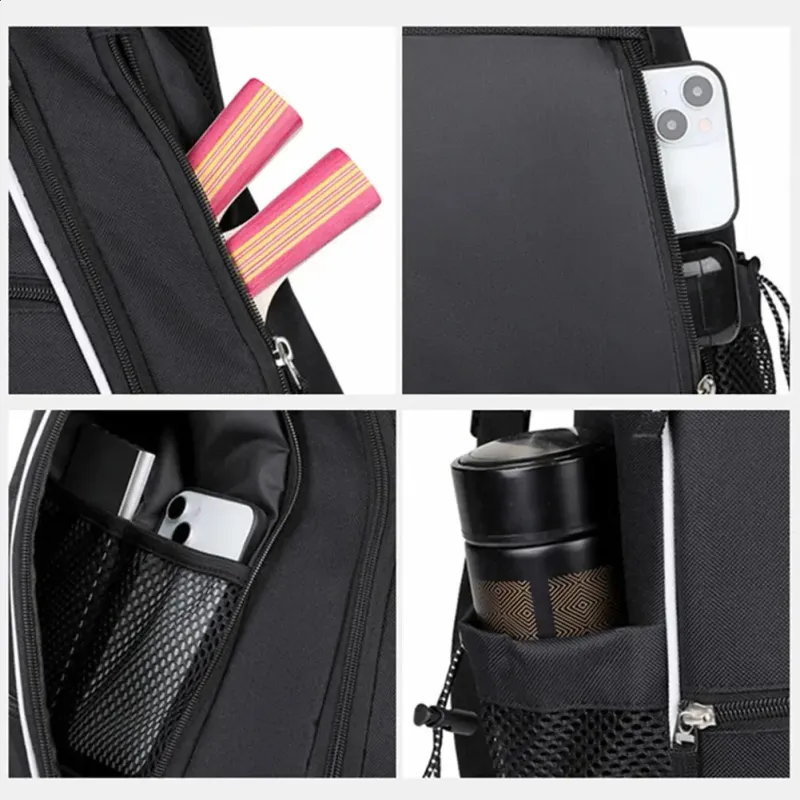 Ball Functional Sports Multi Pocket Pick Paddle Backpack Tennis Shoe Bag 250818_voghion.com