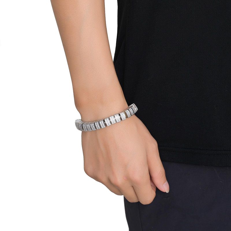 Men’s Jewelry Set Fashion New 10mm Bamboo Chain Hip Hop Bracelet Micro Inlaid Zircon Cuban Chain Personality Trend Brand Men's Clavicle Chain_voghion.com