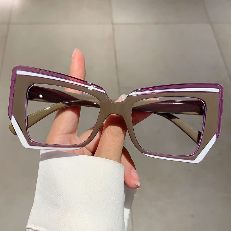Mode Brillengestell Personalisierte Cat Eye Neue Retro Flache Spiegel Anti-blau Licht_voghion.com