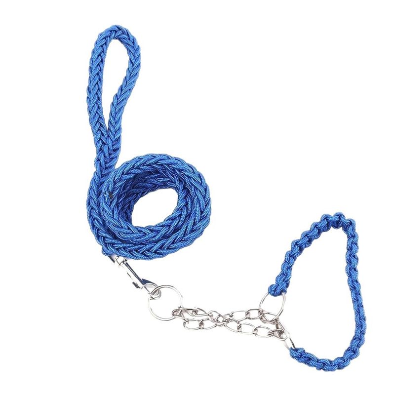 Coleira ajustável de nylon trançado com oito fios para cães de médio e grande porte, corrente para cães de estimação, resistente ao desgaste e durável_voghion.com