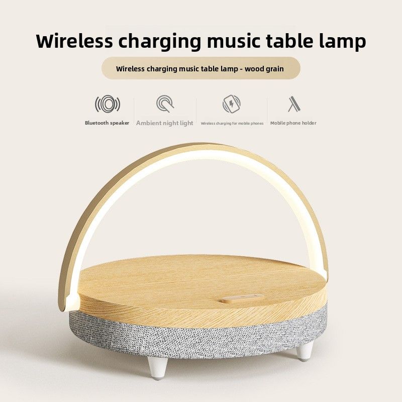 Jiguang Luce notturna da comodino con ricarica wireless, lampada da tavolo con altoparlante Bluetooth, regalo per uomini e donne_voghion.com