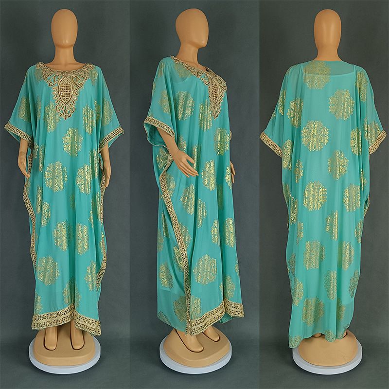 Frauen Kleidung Große Größe Kleid Dubai Heißer Verkauf Bronzing Chiffon_voghion.com