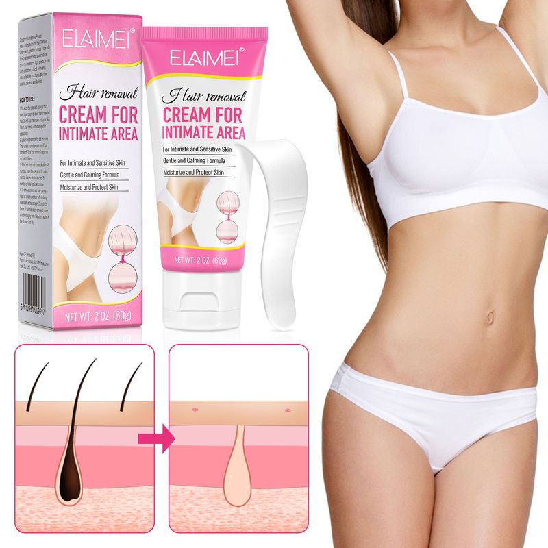 Intim-Haarentfernungsset für Männer und Frauen, Enthaarungscreme für den Intimbereich mit Spatel, schnelle und effektive Haarentfernung für Frauen in nur 5–10 Minuten_voghion.com