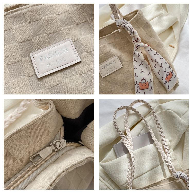 Bag, large capacity women's bags, autumn and winter popular versatile square tote bag, casual scarf, shoulder bag_voghion.com