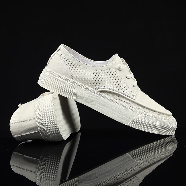 Herren Sommer Neue Echtleder Trendy Casual Sneakers Einfache Atmungsaktive Mode Vielseitige Weiße Schuhe_voghion.com