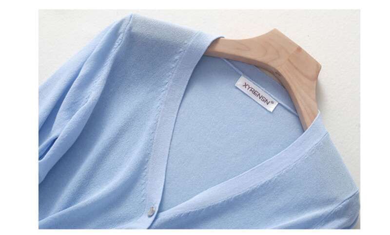Yangmei Store 2025 New Cardigan Ice Silk Knitted Air Conditioning Women's Summer Short Style Outer Sunscreen Coat Shawl_voghion.com