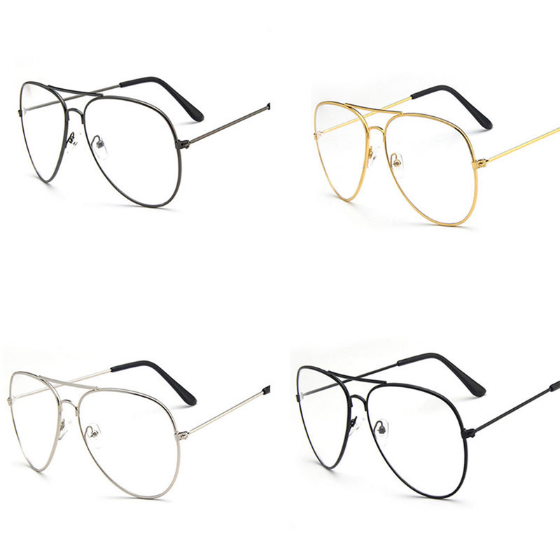 Zhuoxinder Unisex Retro Big Round Metal Frame Clear Lens Glasses Eyeglasses Spectacles-1_voghion.com