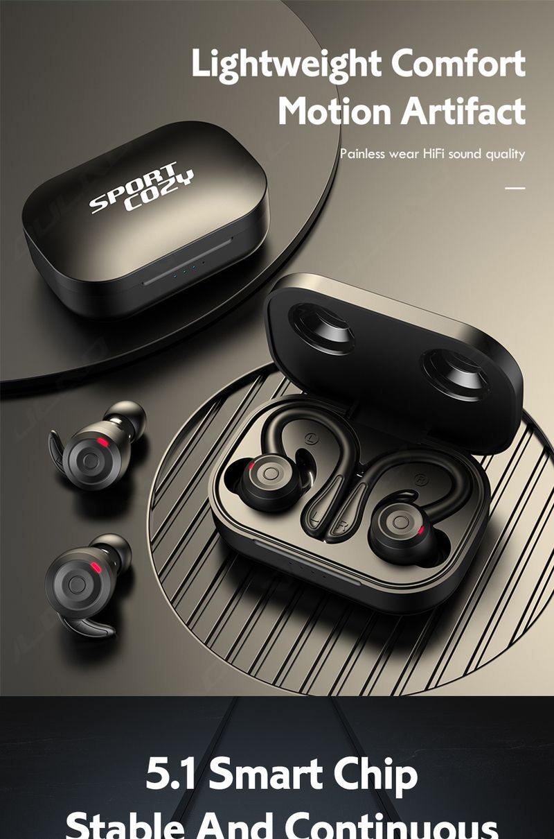 ασύρματο Bluetooth ακουστικά σπορ αδιάβροχο Bluetooth 5.1 ακουστικά στερεοφωνικά ακουστικά με μικρόφωνο ακύρωση θορύβου _voghion.com