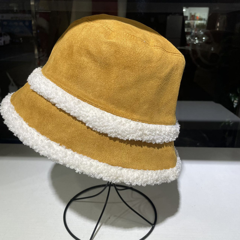 Trendy Casual Hundred Women's Cold and Windproof Warm Autumn and Winter 2023 Big head circumference Double-sided lamb's wool fisherman's hat_voghion.com