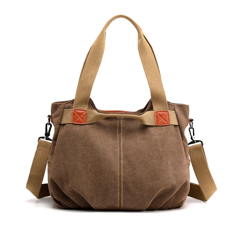 Borsa a tracolla vintage da donna, grande capacità, borsa alla moda, borsa da donna in tela, semplice e multifunzione_voghion.com
