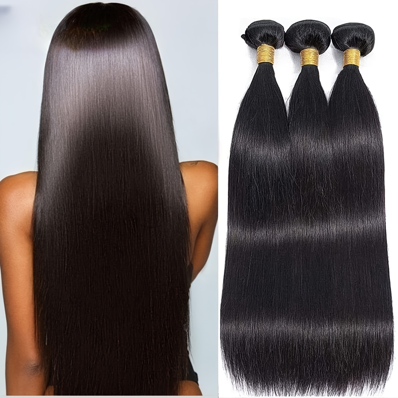 Set combinato di tre pezzi a molla con fasci di capelli lisci brasiliani da 3 pezzi_voghion.com