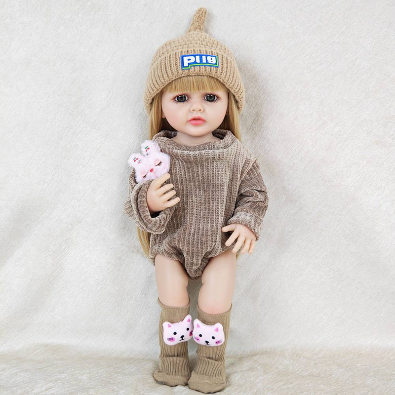 Poupée de simulation de 55 cm bébé en caoutchouc souple fille habiller jouet princesse cadeau d'anniversaire poupée éducative_voghion.com