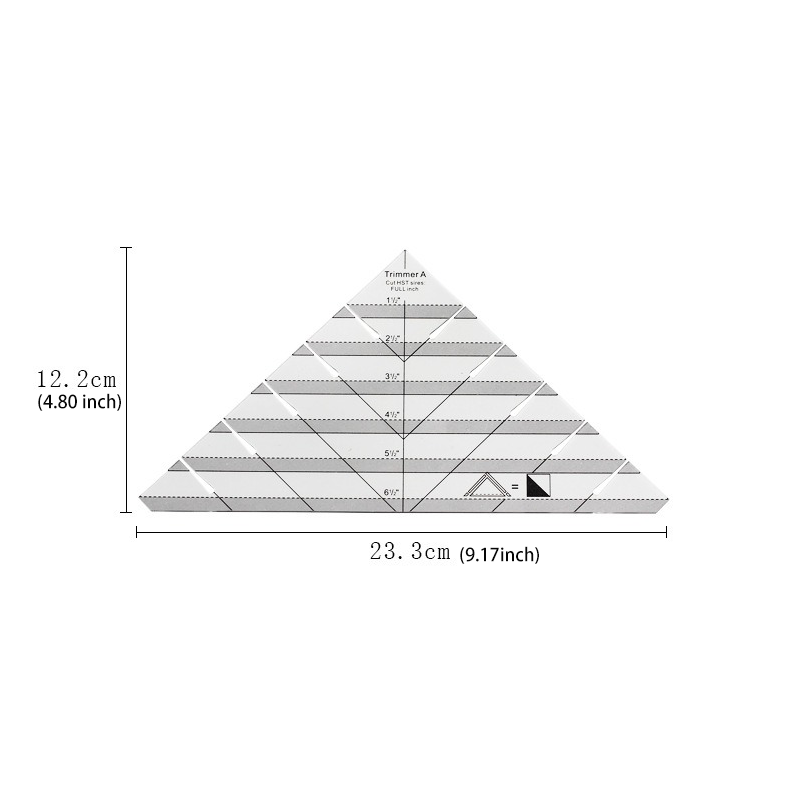 Akrylové pravítko pro kutily, šablona pro vydlabávání trojúhelníkových polohovacích pravítek, řezací pravítka na látku_voghion.com