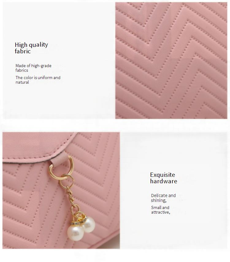 Bolsa transversal feminina com relevo ondulado - Bolsa para câmera de cor sólida com detalhes em pérola_voghion.com