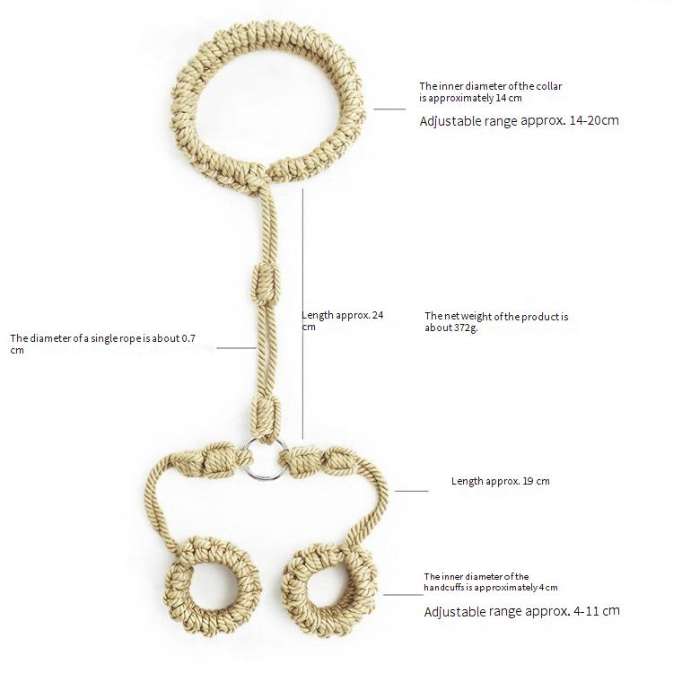 Prodotti sessuali SM Corda per legare la coppia Forniture Attrezzatura femminile Collare per il collo e legatura a mano_voghion.com