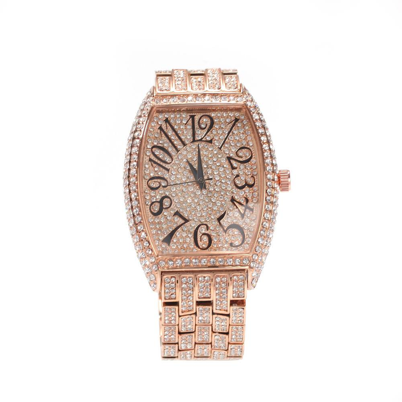 GlitzTank Men's Hip-Hop Watch - Barrel-Shaped Full Diamond Case With 46mm Dial_voghion.com