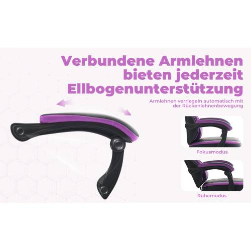 Gaming Chair Computerstuhl Ergonomischer Gaming Stuhl Mit Fußstütze Bürostuhl Ergonomischer Computerstuhl Mit Lendenwirbelstütze SchwarzViolett_voghion.com