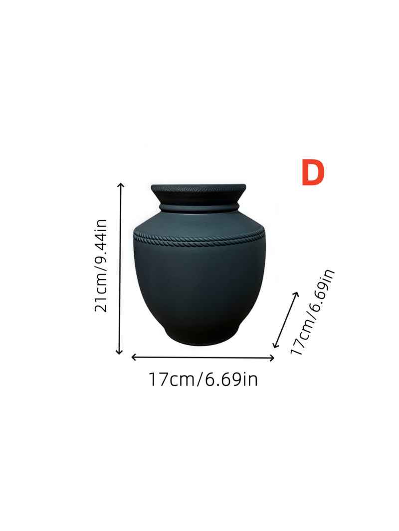 Vase en céramique de style classique d'Asie occidentale, grande capacité, rechargeable, pour arrangement de fleurs, adapté à plusieurs scènes, vase décoratif_voghion.com