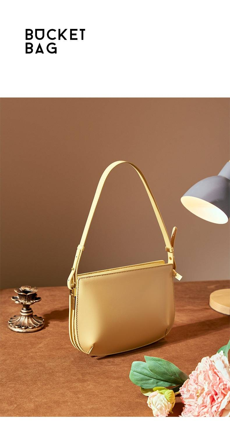 Elegante leren damestas onder de arm - Echte koeienhuid crossbody schoudertas met ritssluiting, stijlvol en veelzijdig voor dagelijks gebruik_voghion.com