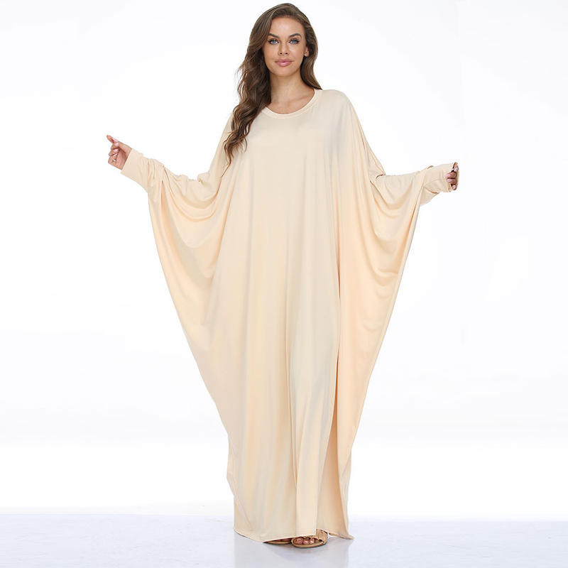 Plus Size Women's Bat Robe Casual Dress Muslim Robe Cross Border Clothes_voghion.com