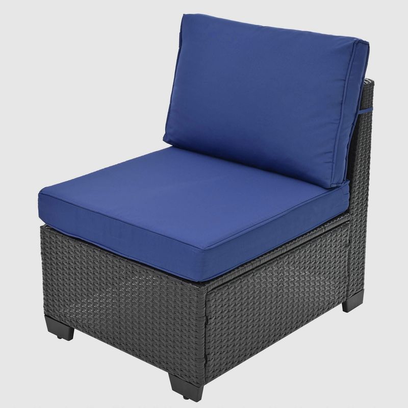 10 Piece PE Rattan Patio Furniture Set, Sectional Sofa Set, Outdoor Patio Furniture Set With Cushions & Tempered Glass Coffee Table_voghion.com