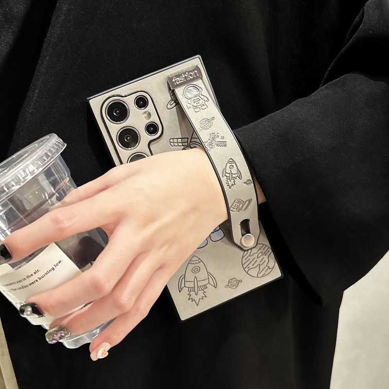Pattern Anime Cartoon Wrist Strap Phone Holder Phone Case For Samsung Galaxy S22 S23 S24 Ultra S22 Ultra S23 Ultra Phone protective case_voghion.com