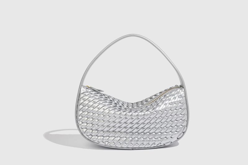 New Women's Bag With High-quality Green Weaving Effect And Hand-held Zipper Bag_voghion.com
