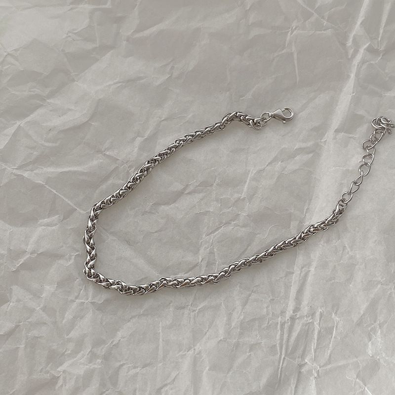 Bracciale in argento sterling da donna, design di nicchia hip-hop in stile Ins, semplice e minimalista, elegante e versatile, da indossare a strati._voghion.com