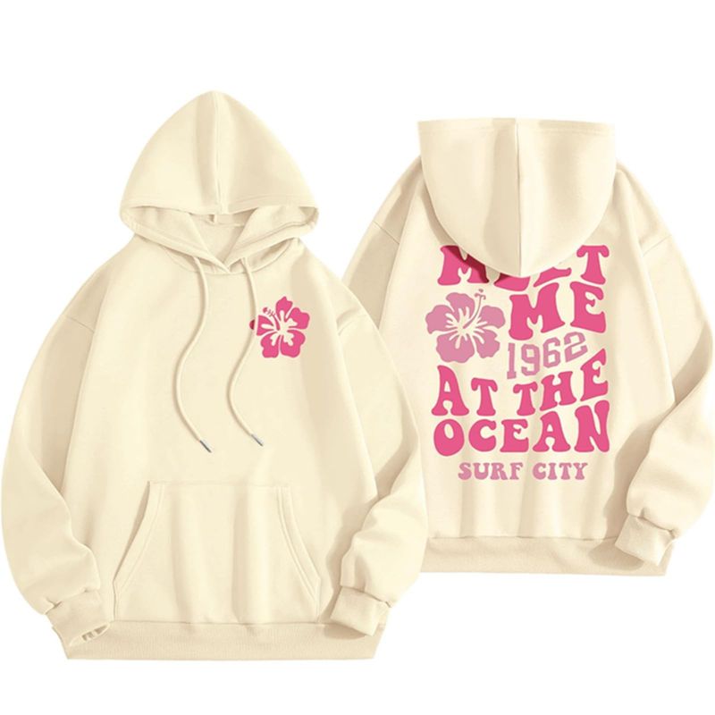 Felpa con cappuccio da donna con stampa di lettere e maniche a spalle scoperte, felpa con cappuccio XS-5XL_voghion.com