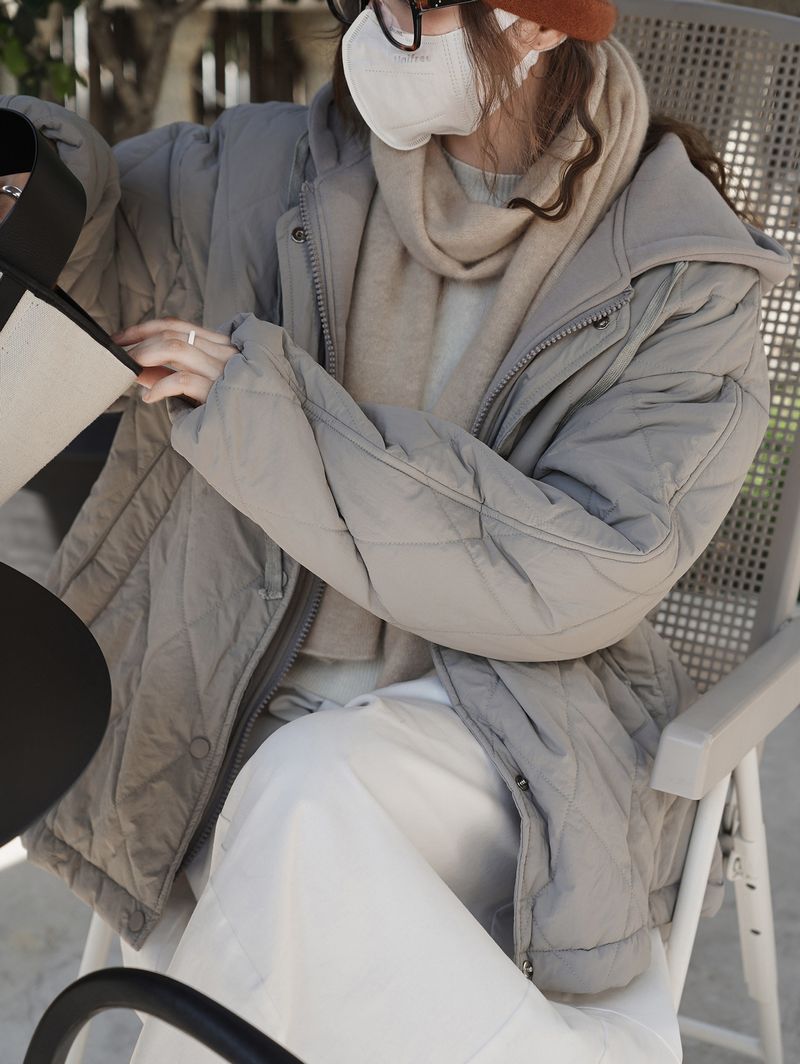 Giacca corta monopetto con cappuccio e motivo a rombi, stile Louvre, per ragazza, invernale, nuova, giapponese, morbida e ampia_voghion.com