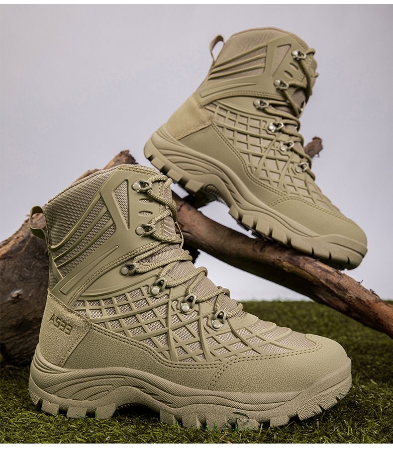 Scarponi da uomo per escursionismo e alpinismo, scarponi da allenamento resistenti all'usura per le forze speciali_voghion.com