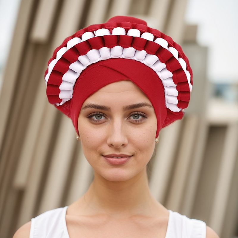 Muslim hat African Hood Cap adjustable color matching space layer African cap Auto Gele_voghion.com