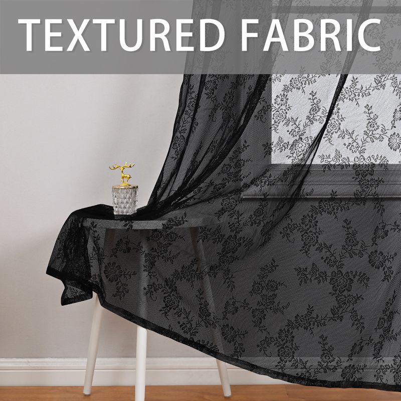 Tenda in pizzo bianco retrò francese - Elegante zanzariera per finestra per camera da letto e soggiorno_voghion.com