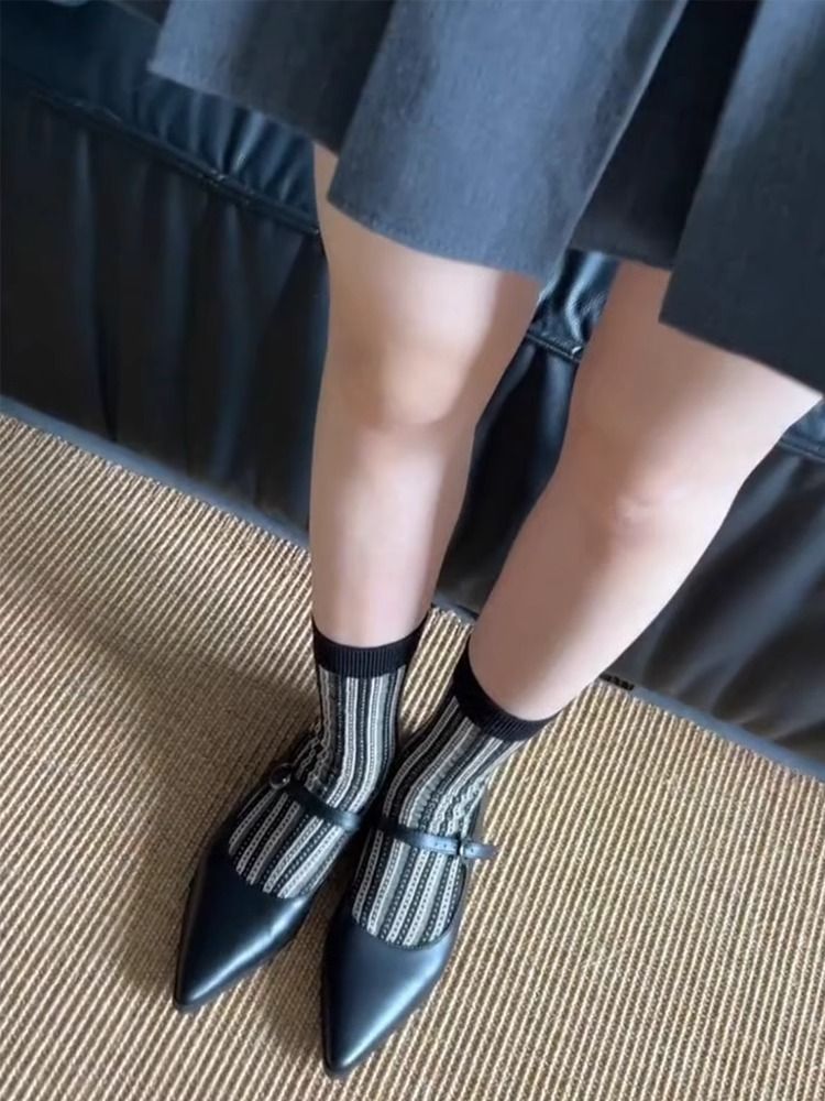 Damen Herbst/Winter 2025 Neue Wadenlange Baumwollsocken_voghion.com